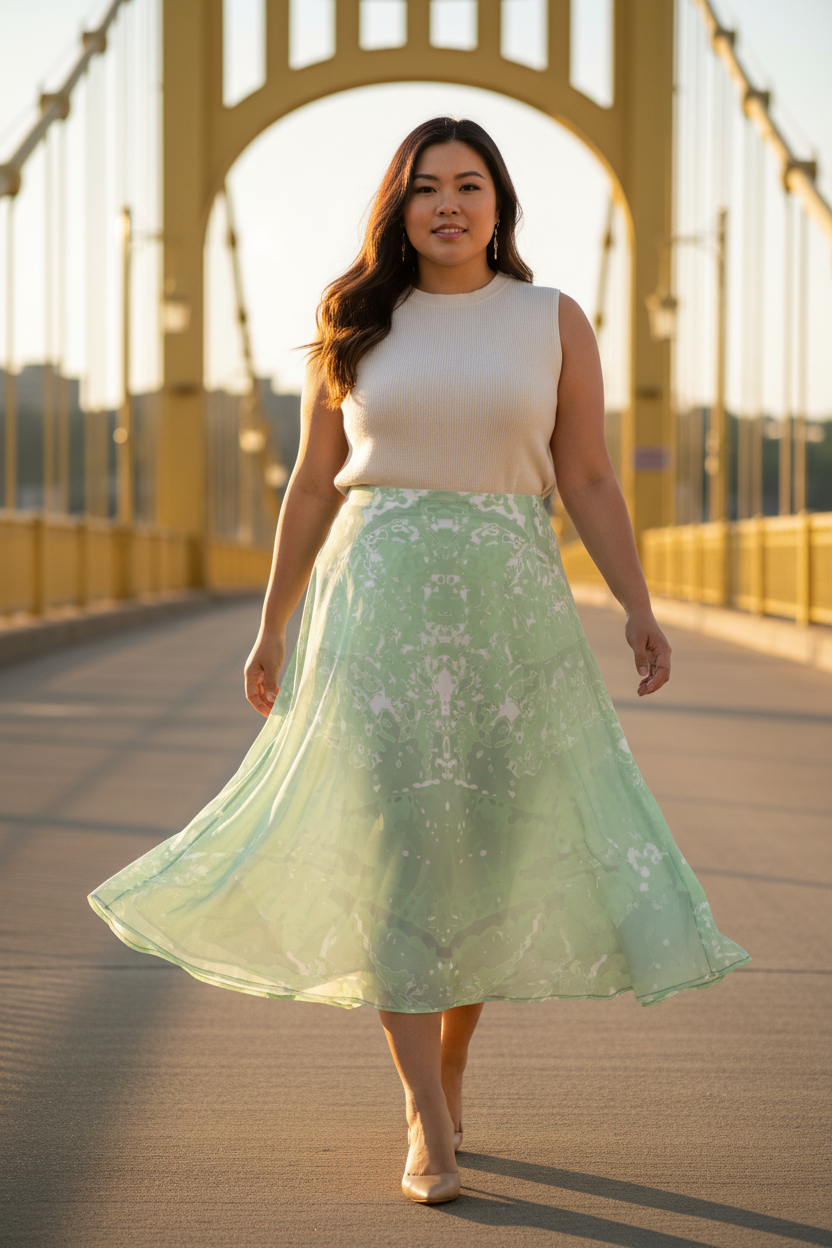 Green Leaf Midi Skirt – Rachel Carson Bridge Close Crop