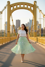 Green Leaf Midi Skirt – Rachel Carson Bridge Pittsburgh