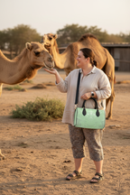 Green Leaf Mini Denbigh Duffle Bag Feeding Camel Mockup