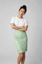 Green Leaf Pencil Skirt