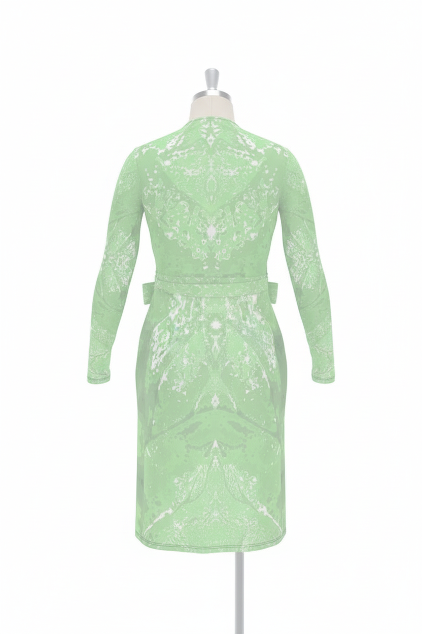 Green Leaf Wrap Dress