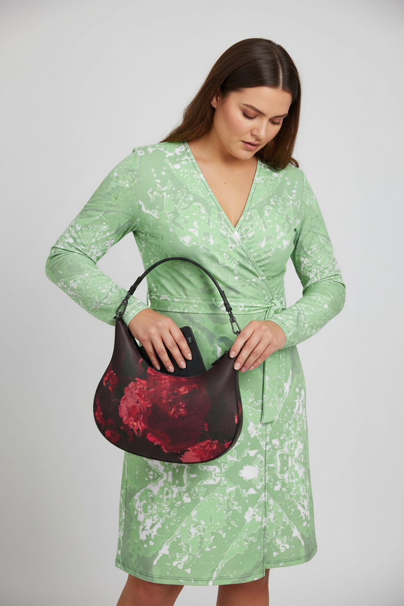 Green Leaf Wrap Dress