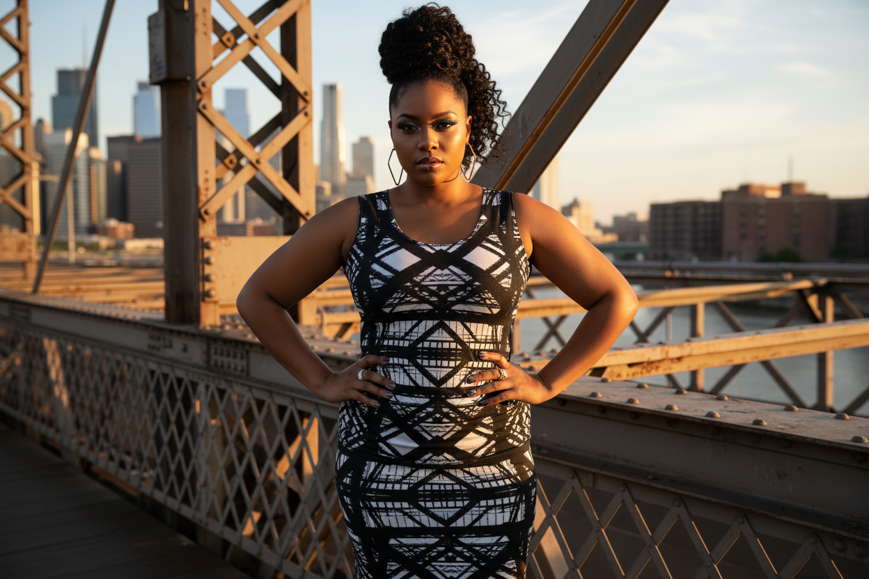 Hot Metal Bodycon Dress lifestyle mockup