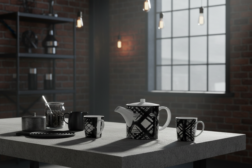 Hot Metal Bone China Teapot – Industrial Chic Tablescape
