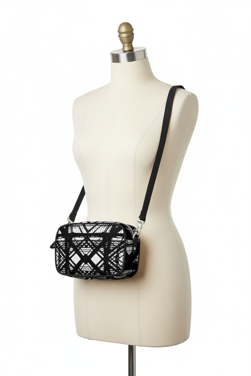 Hot Metal Camera Bag on Mannequin Studio Mockup