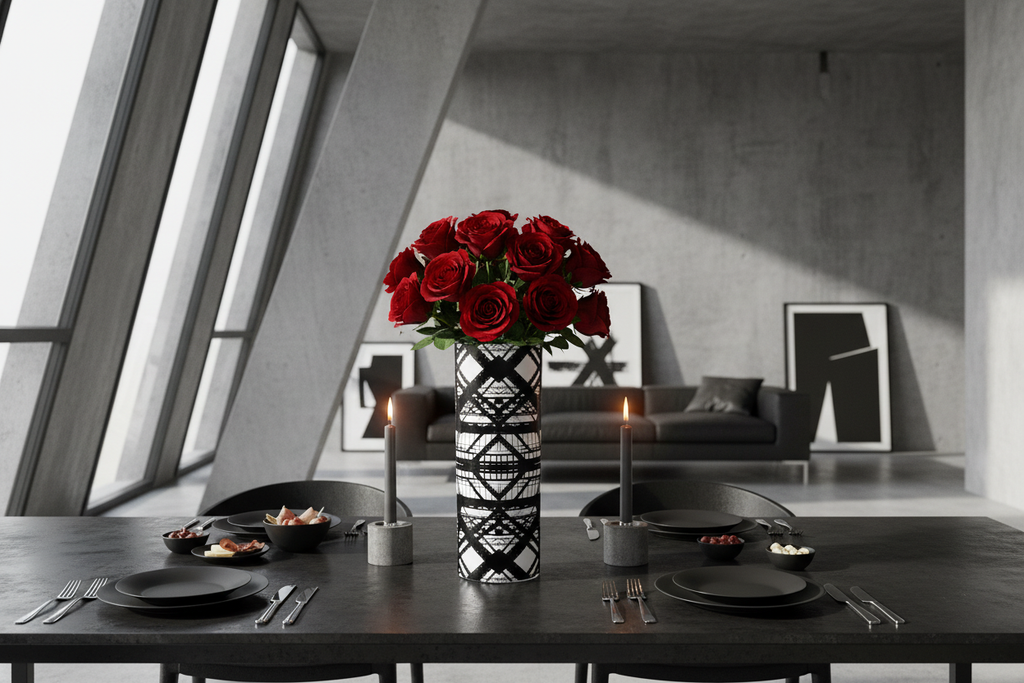 Hot Metal Glass Vase