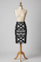 Hot Metal Pencil Skirt Front View Mannequin Mockup