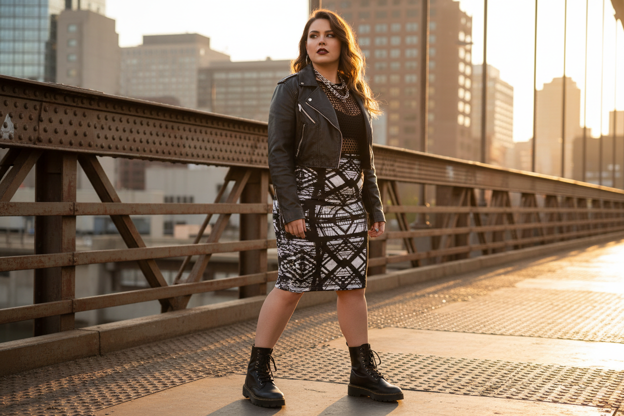 Hot Metal Pencil Skirt lifestyle mockup
