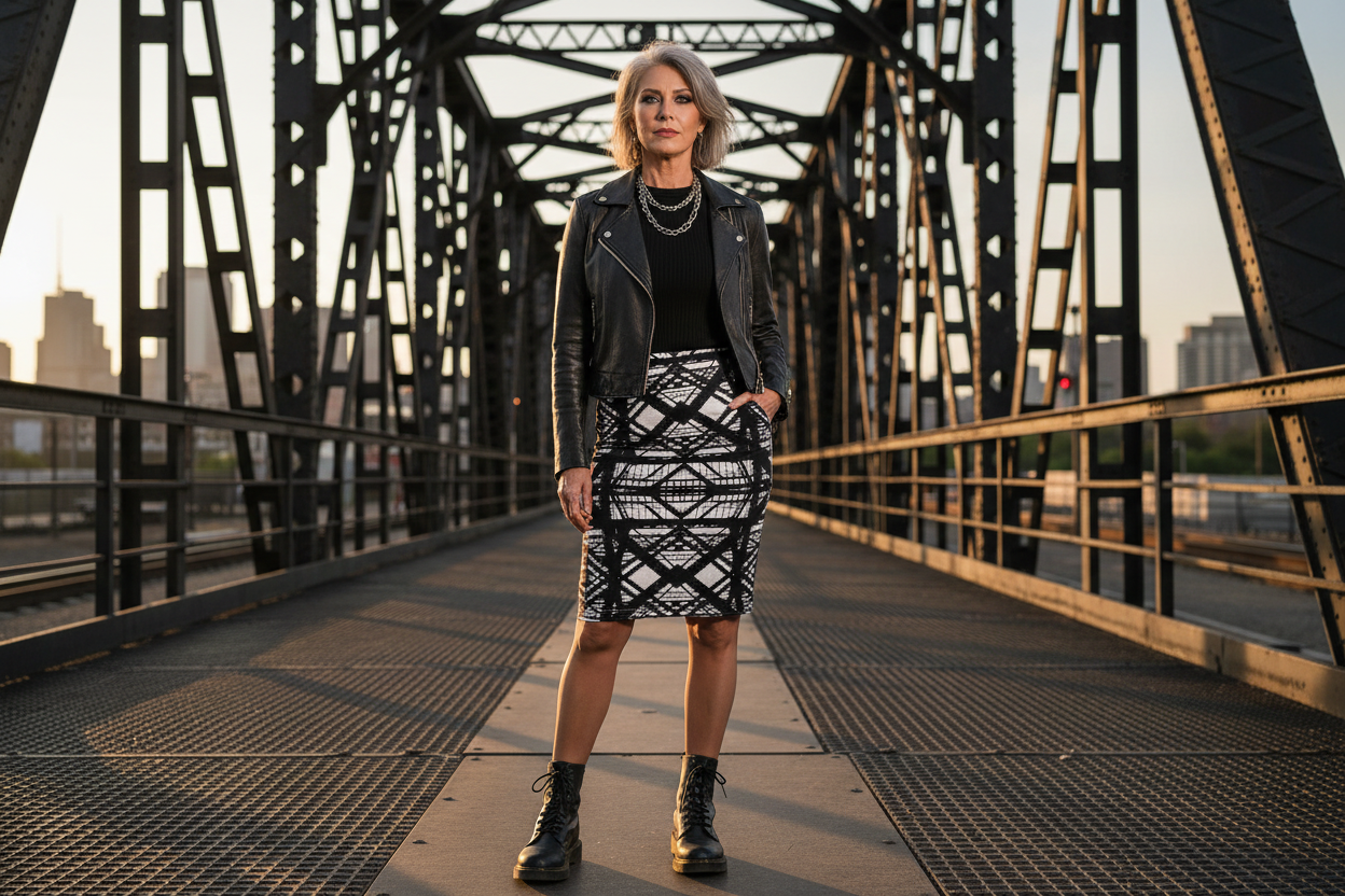 Hot Metal Pencil Skirt lifestyle mockup