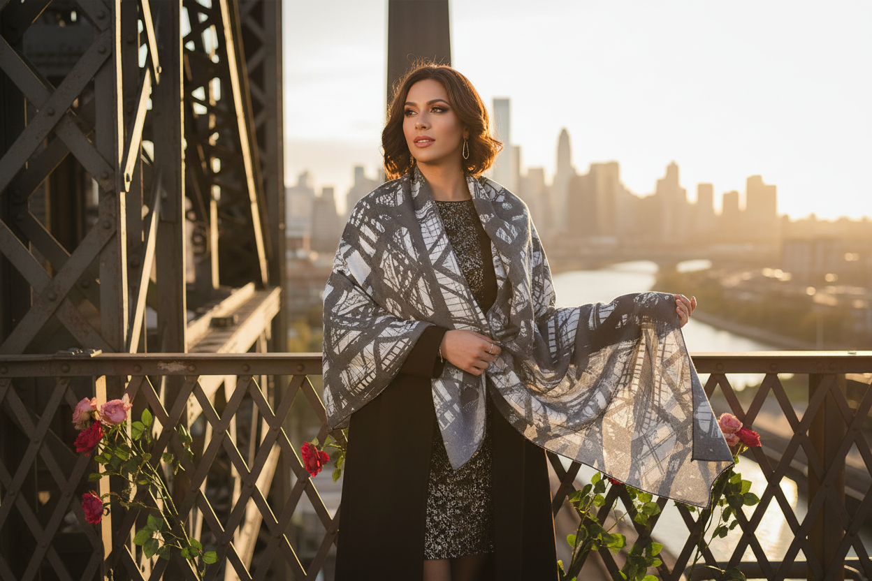 Hot Metal Scarf Wrap or Shawl