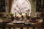 Mad Blossom Bone China Plates mockup