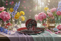 Mad Blossom Bone China Plates mockup
