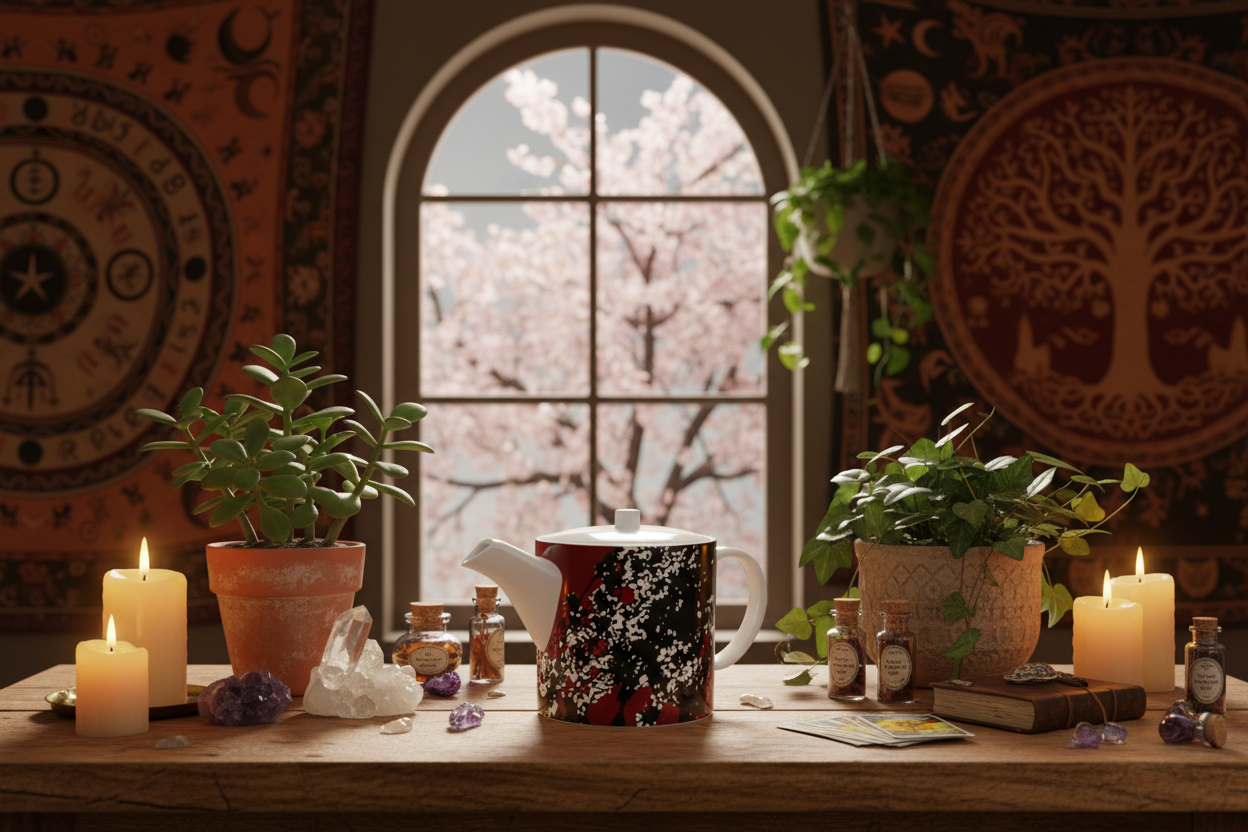 Mad Blossom Bone China Teapot mockup