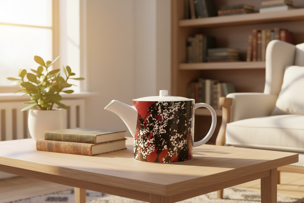 Mad Blossom Bone China Teapot mockup