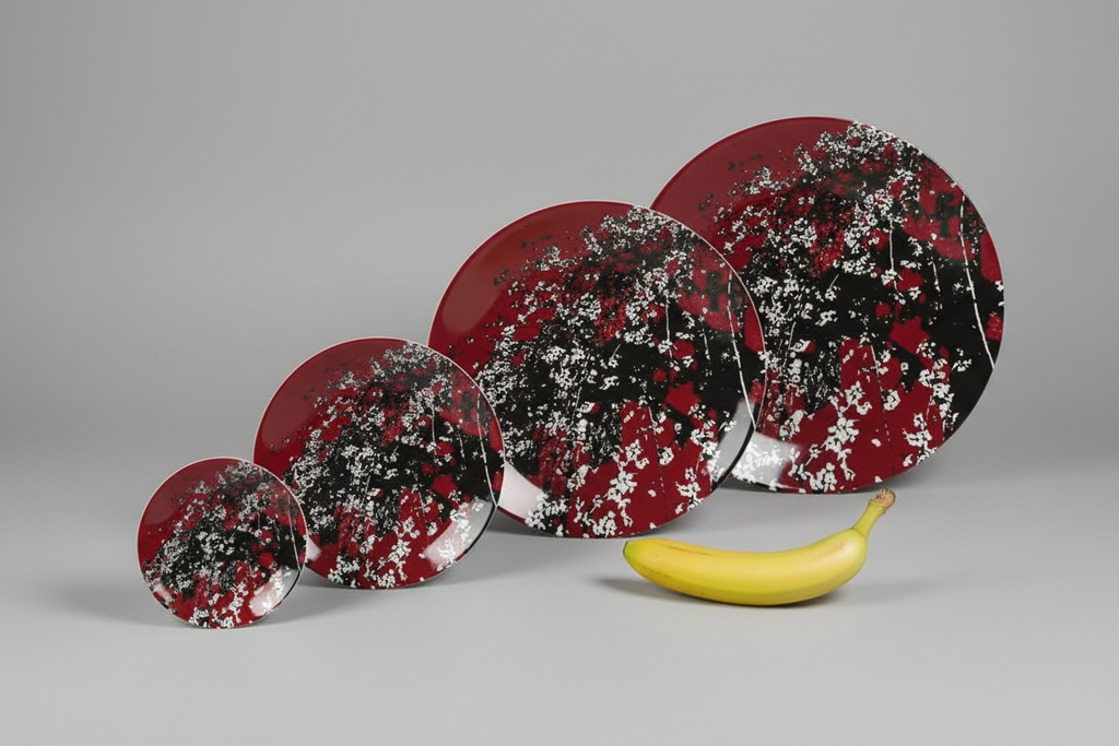 Mad Blossom China Plates Exact Scale 6.5 8 10.4 12.5 with Banana Studio Mockup