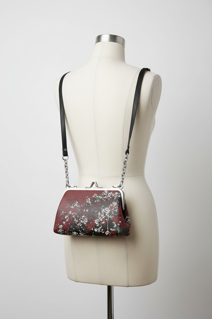 Mad Blossom Flat Frame Bag Very Short Strap Back View Mannequin Mockup