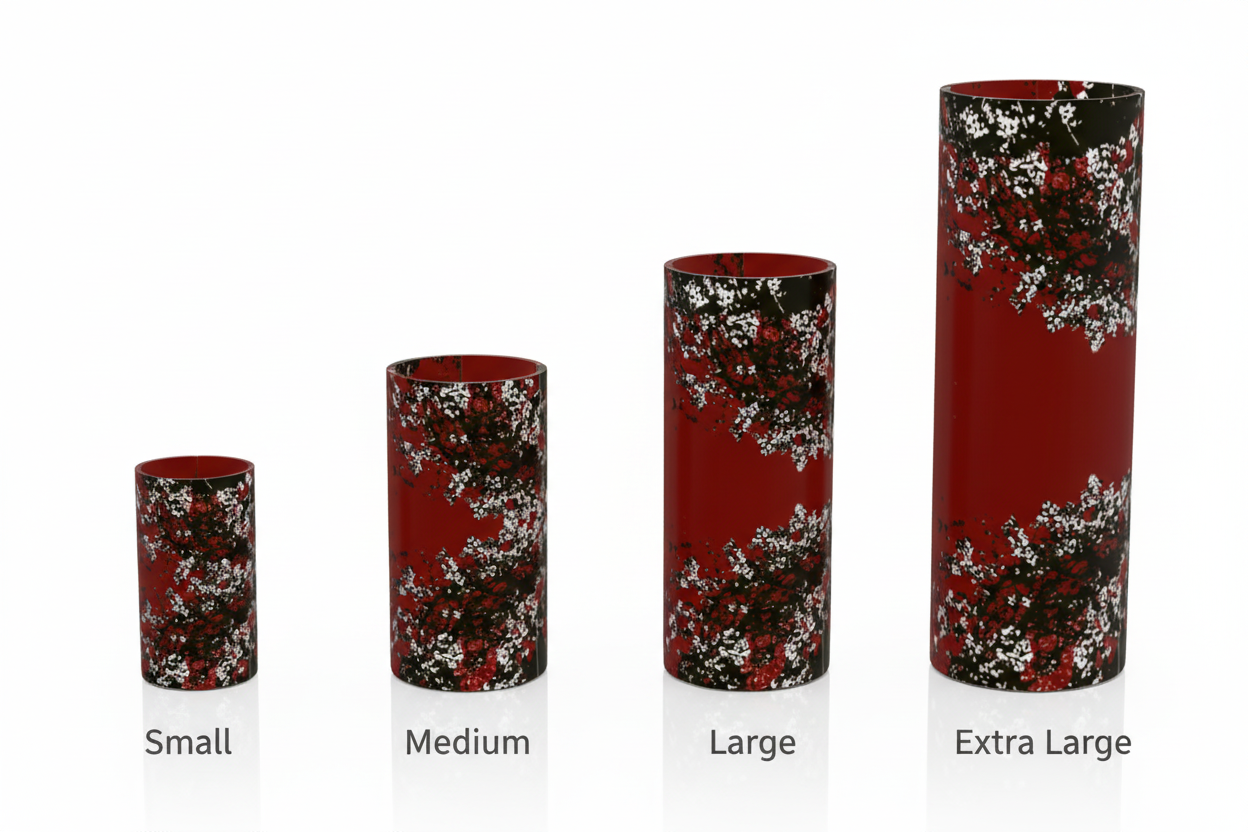 Mad Blossom Glass Vase Size Comparison