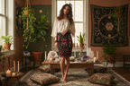 Mad Blossom Pencil Skirt lifestyle mockup