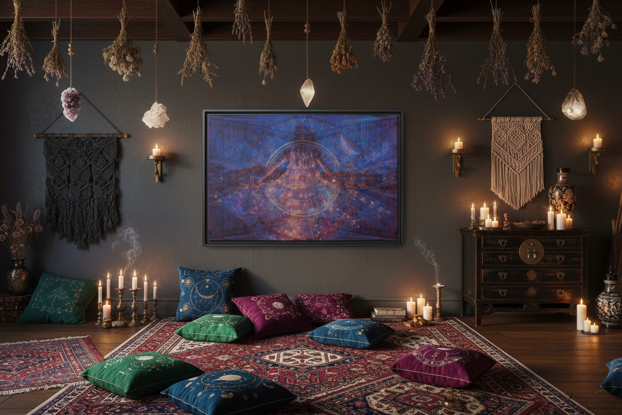 Midnight Sun Matte Canvas – Witchy Boho Apartment