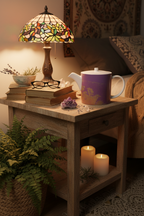 Neon Shade Bone China Teapot to scale in witchy boho bedroom