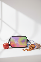 Neon Shade Crossbody Bag detail with apple and almonds