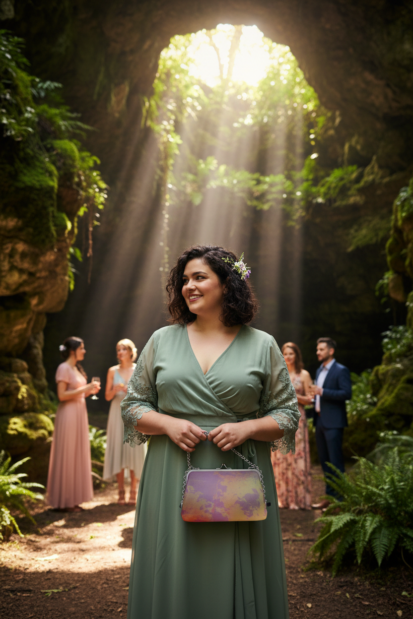 Neon Shade Flat Frame bag at grotto wedding