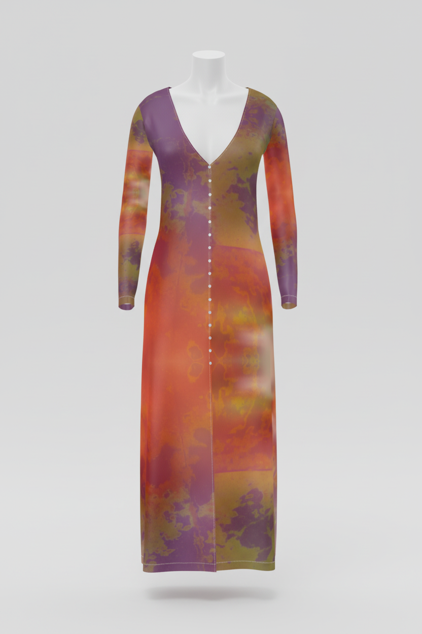 Neon Shade Ladies Long Cardigan on mannequin