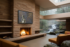 Pensive Canvas - Fallingwater Style Cabin with Stone Fireplace