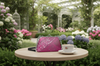 Pink Leaf Flat Frame Bag botanical gardens mockup