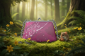 Pink Leaf Flat Frame Bag enchanted forest mockup