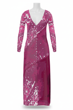 Pink Leaf Ladies Long Cardigan front mannequin mockup