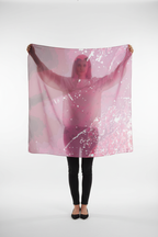 Pink Leaf Mulberry Silk Scarf Studio Shot