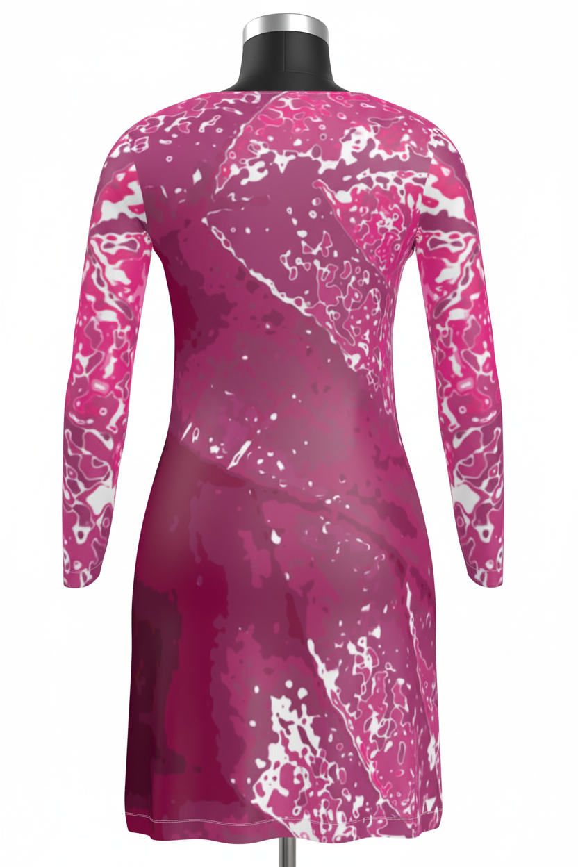 Pink Leaf Short Cardigan back black mannequin mockup