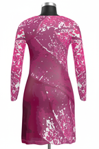 Pink Leaf Short Cardigan back black mannequin mockup