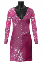 Pink Leaf Short Cardigan front black mannequin mockup