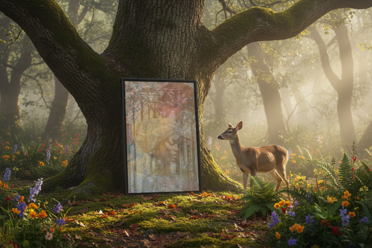 Prayer Walk Canvas - Woodland Setting with Deer