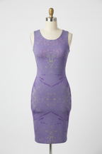 Purple Leaf Bodycon Dress