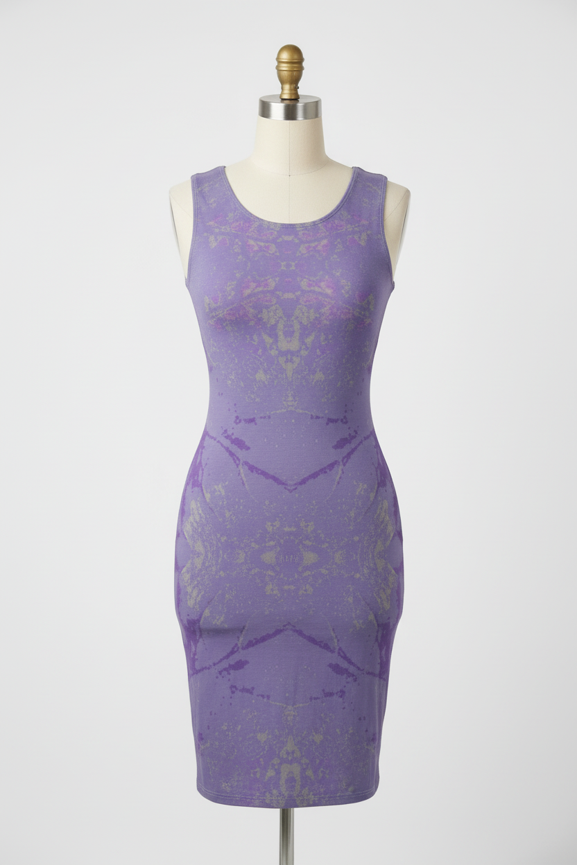 Purple Leaf Bodycon Dress