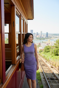 Purple Leaf Bodycon Dress