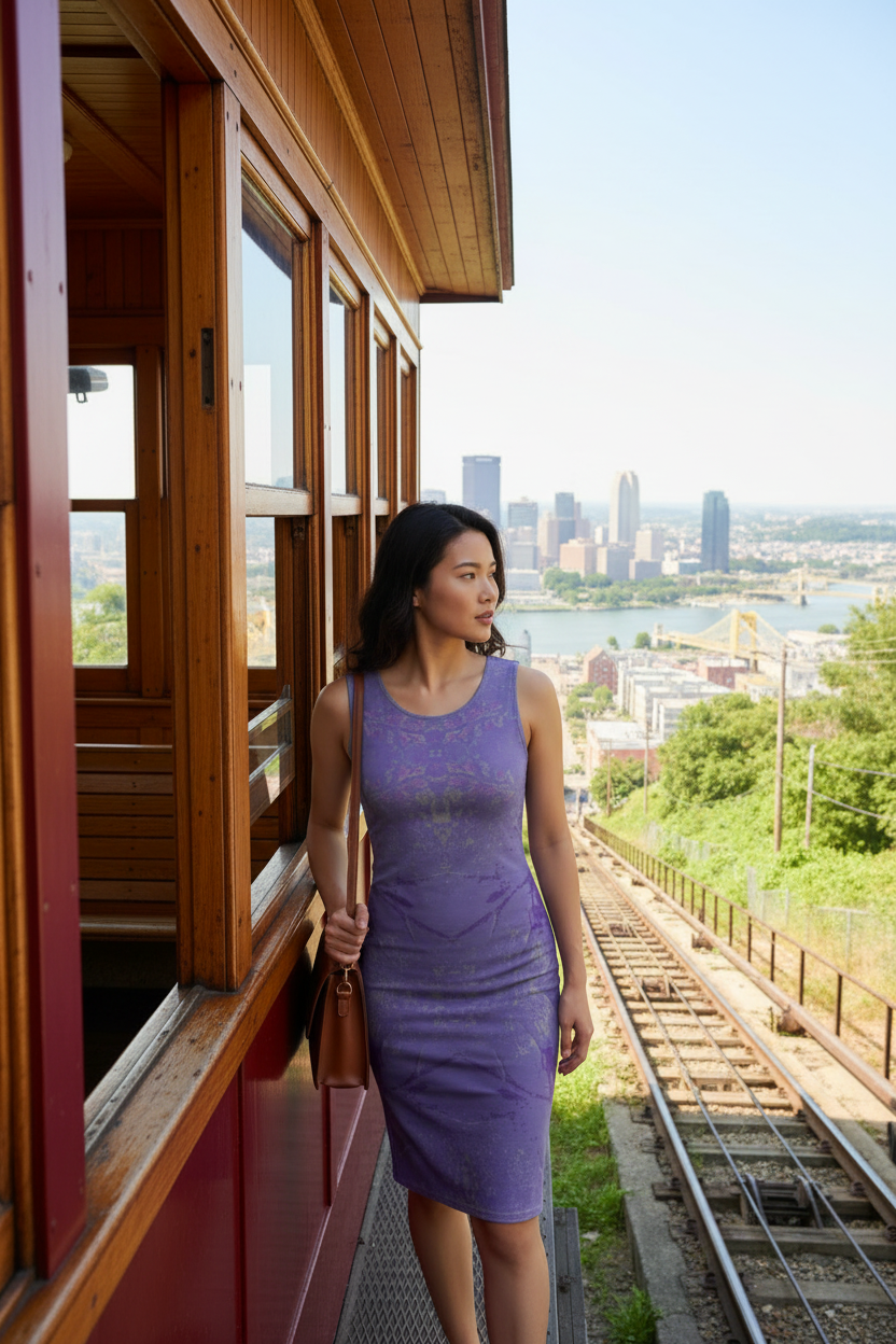 Purple Leaf Bodycon Dress
