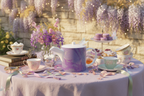 Purple Leaf Bone China Teapot – Whimsical Tablescape