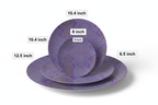 Purple Leaf China Plates size comparison mockup