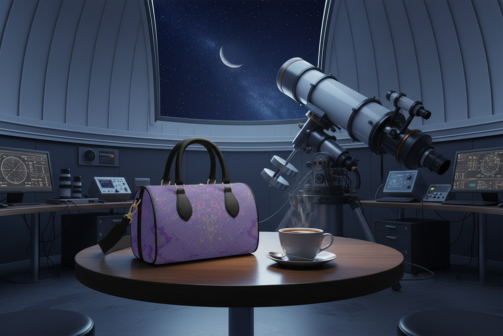 Purple Leaf Mini Denbigh Duffle bag mockup
