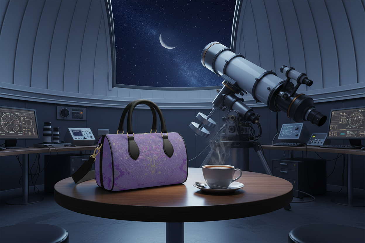 Purple Leaf Mini Denbigh Duffle bag mockup