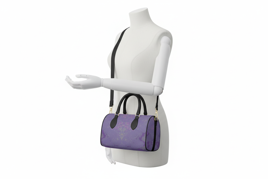 Purple Leaf Mini Denbigh Duffle bag mockup