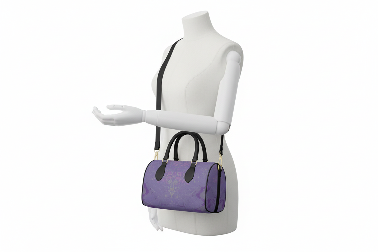 Purple Leaf Mini Denbigh Duffle bag mockup