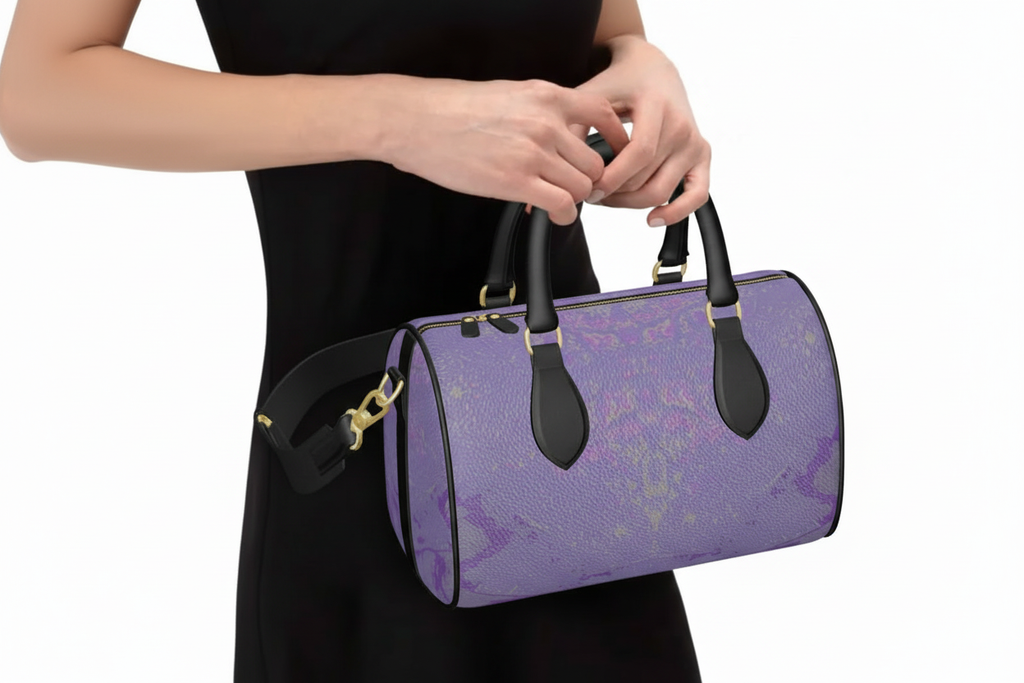 Purple Leaf Mini Denbigh Duffle bag mockup