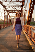 Purple Leaf Pencil Skirt on Hot Metal Bridge