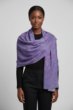 Purple Leaf Scarf Wrap or Shawl