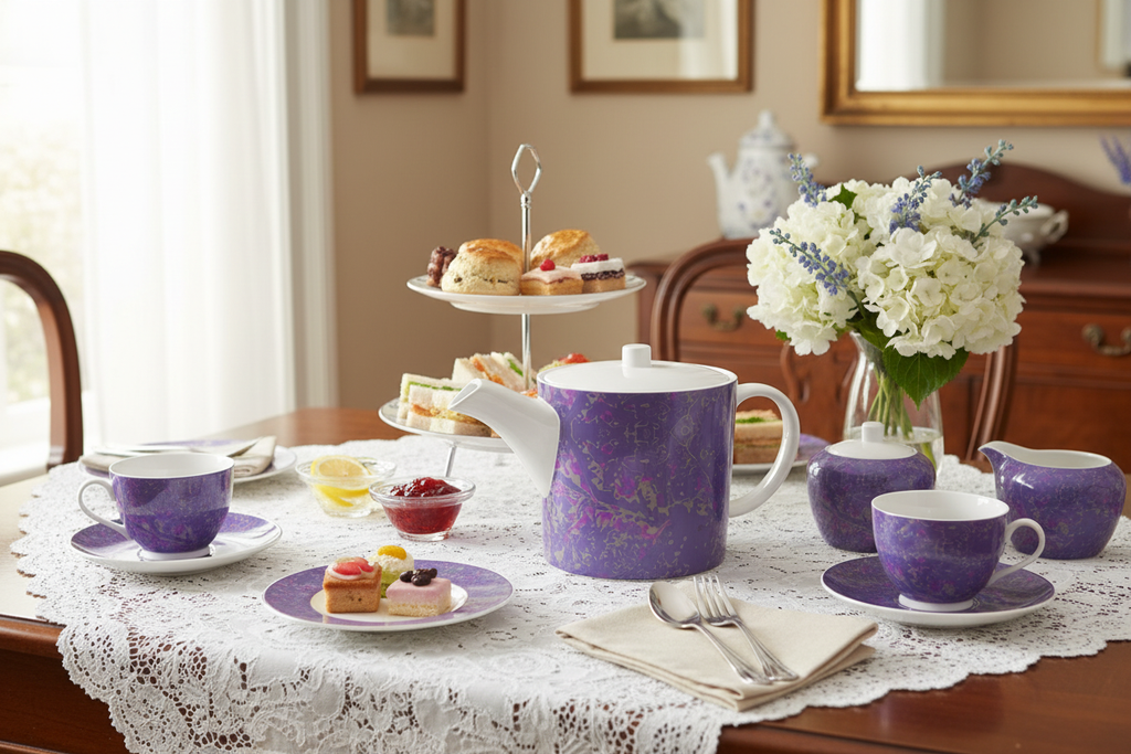 Purple Leaf Teapot Afternoon Tea